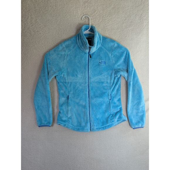 The North Face Osito Fleece Jacket Womens Medium Blue Full Zip Outdoor Fuzzy - Picture 1 of 16